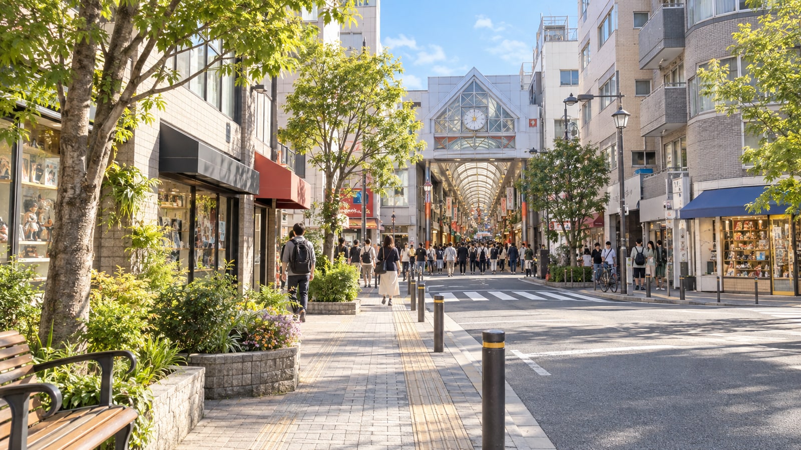 中野の商店街をイメージした街並み