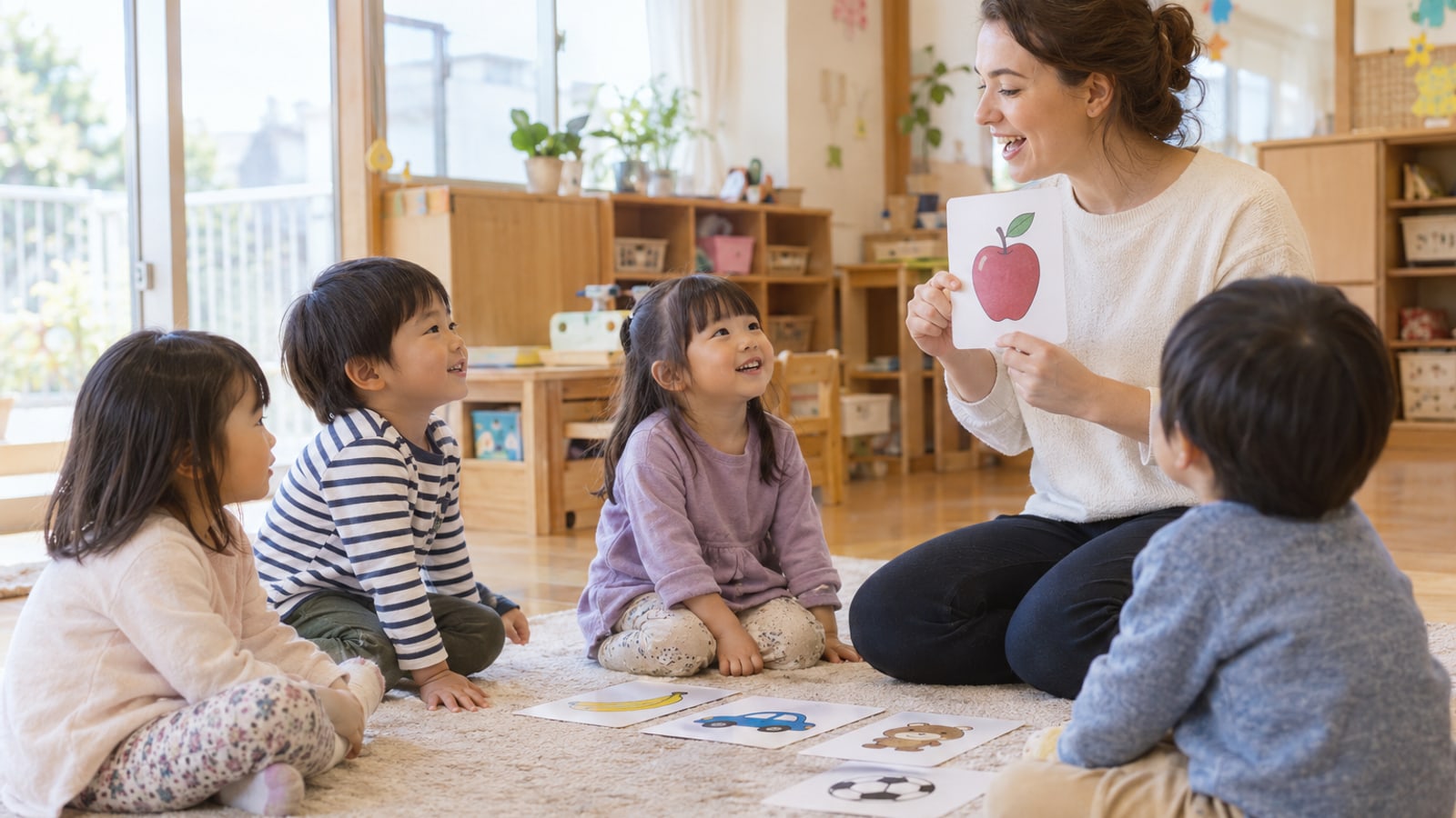 親子で新居浜市内の通園ルートを確認する様子のイメージ