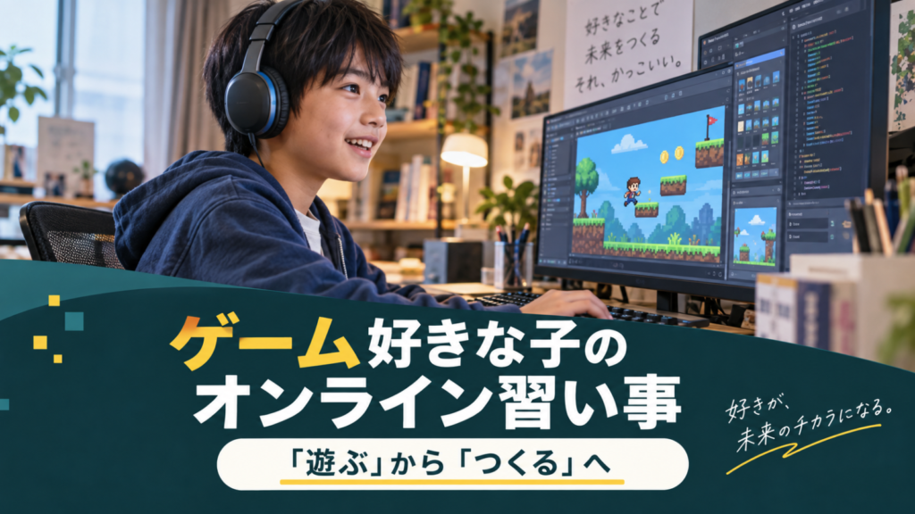 ゲーム好きな子のオンライン習い事｜マイクラ・ゲーム制作で「遊ぶ」から「つくる」へ