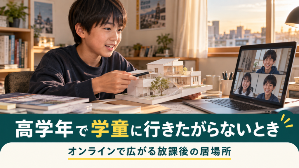 高学年になって学童に行きたがらないときは？オンラインで広がる放課後の居場所