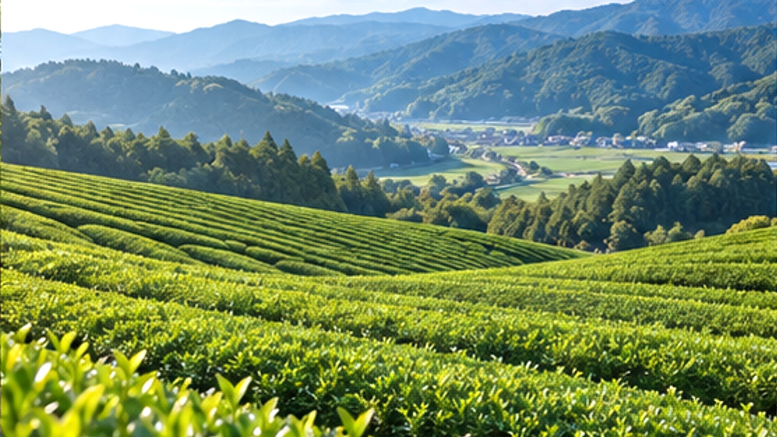 西尾市周辺の茶畑をイメージした緑の風景
