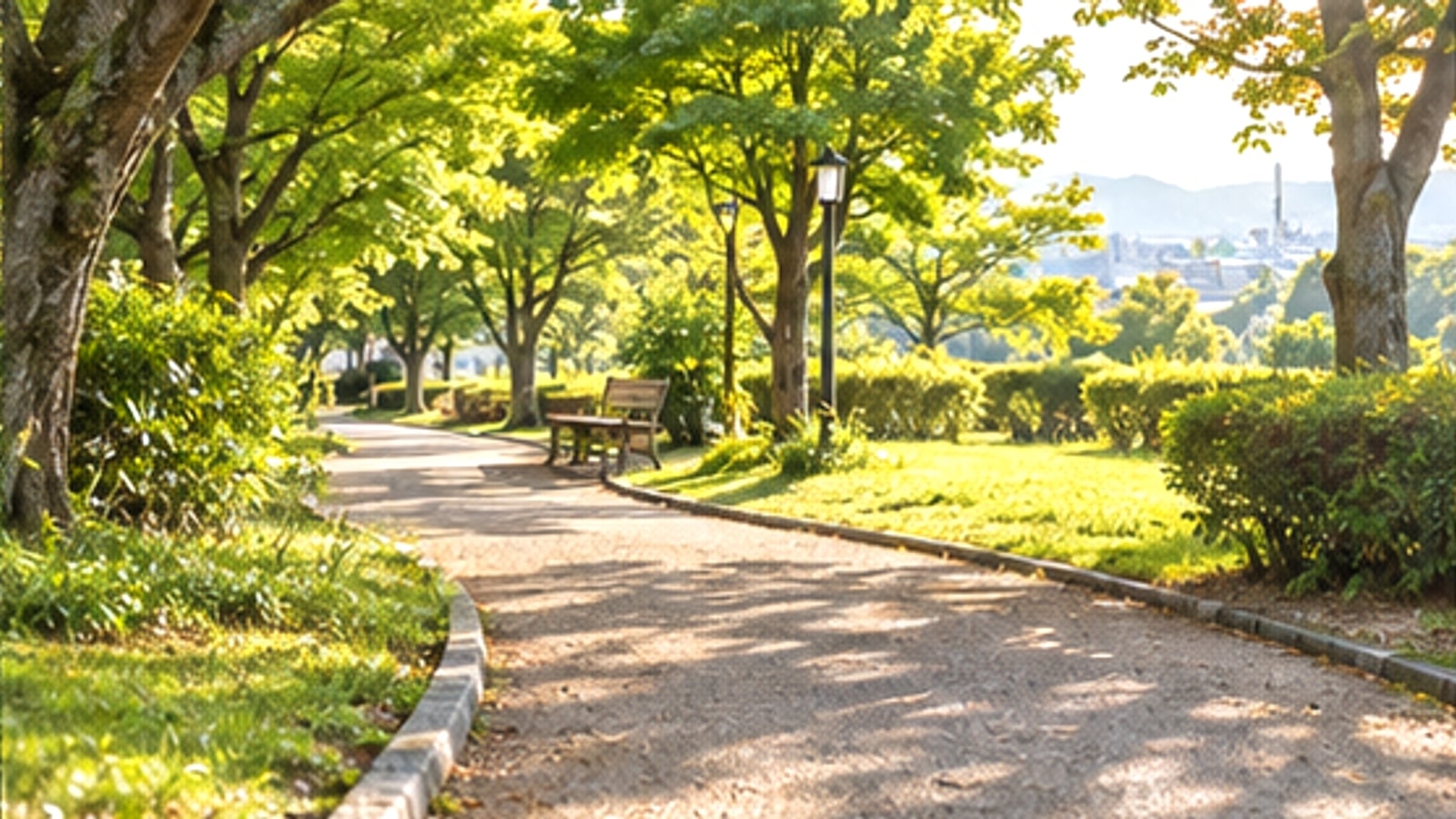 西尾市の公園の並木道をイメージした風景