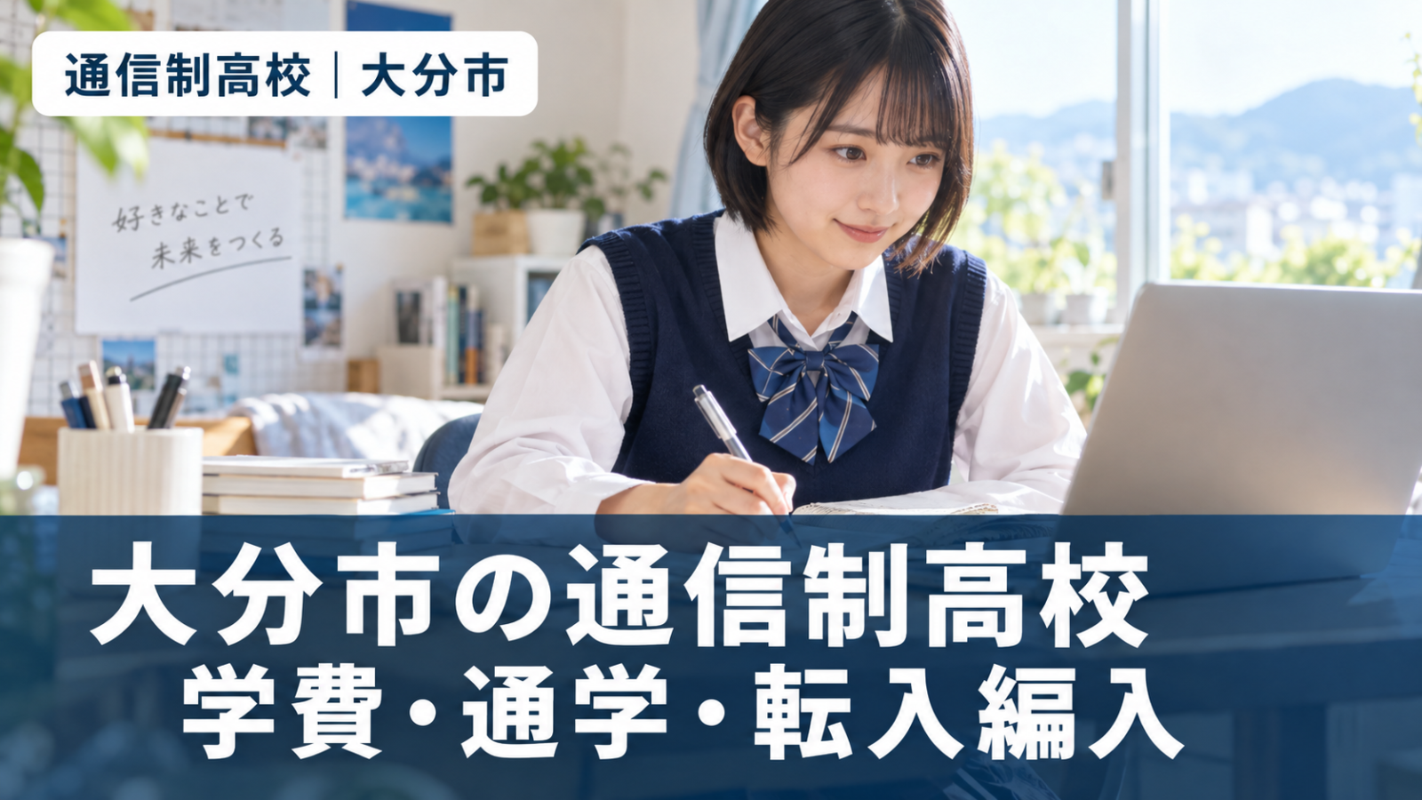 大分市の通信制高校を検討する生徒の学習イメージ