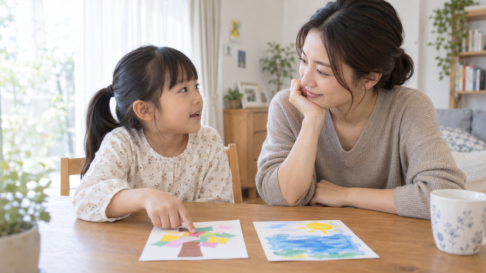 お子さんの興味や習い事で困る場面について話を聞く親子