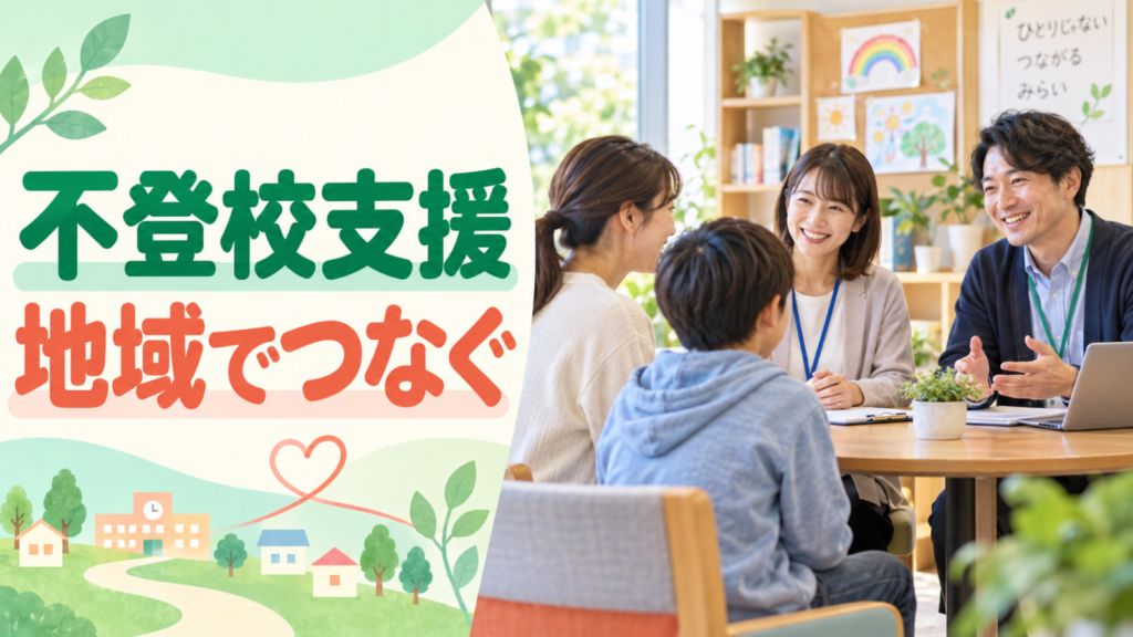 不登校支援の地域連携を示す記事用サムネイル