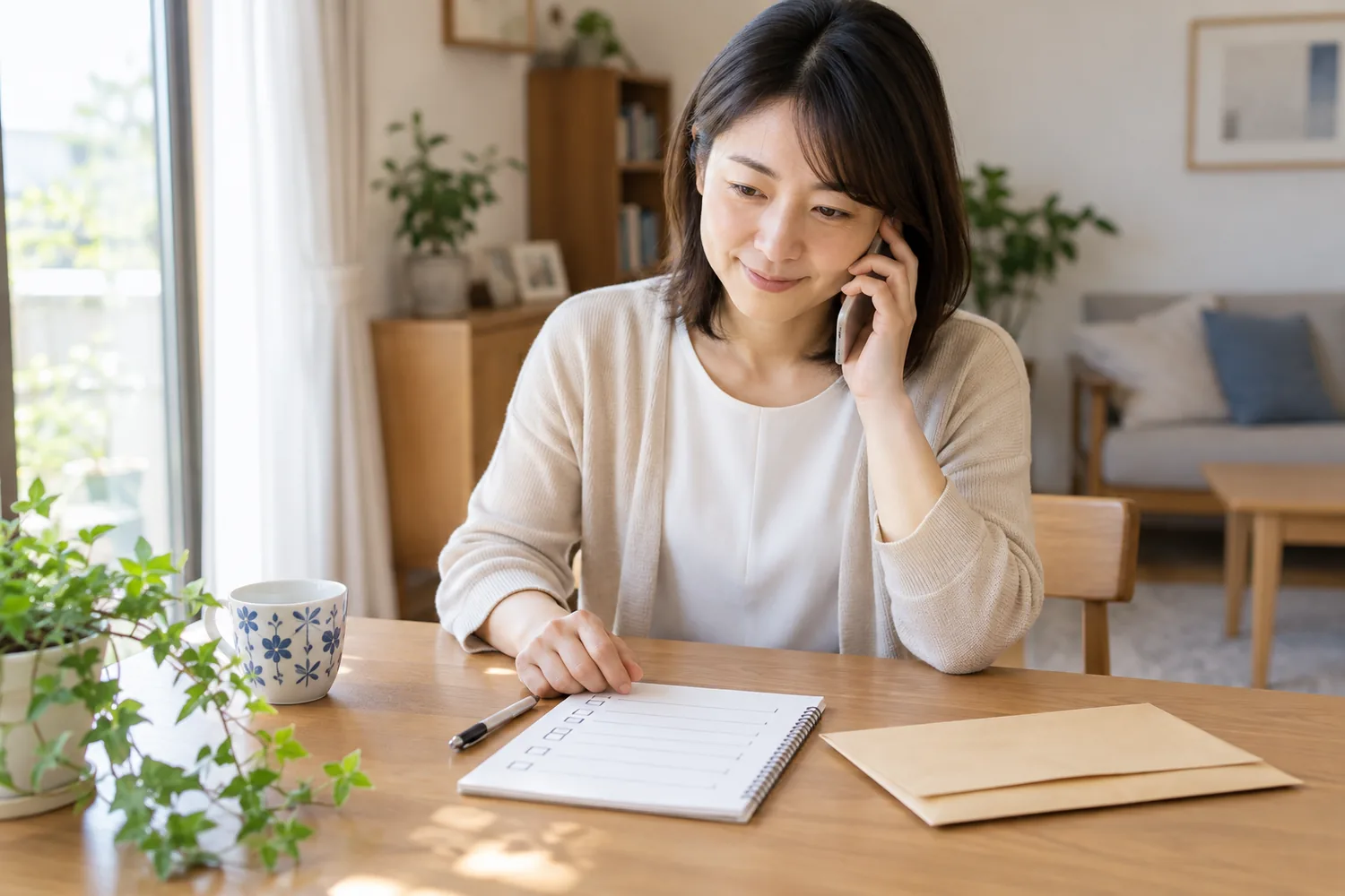 保護者が学校の学費担当へ落ち着いて相談するイメージ
