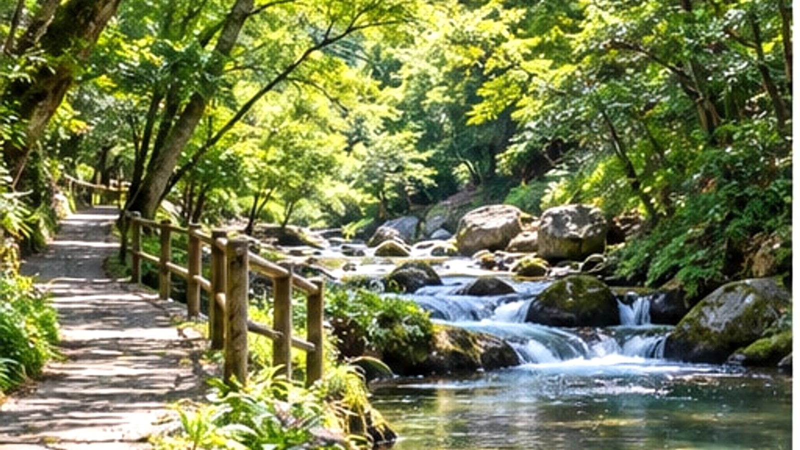 瀬戸地域の木立と小川をイメージした風景