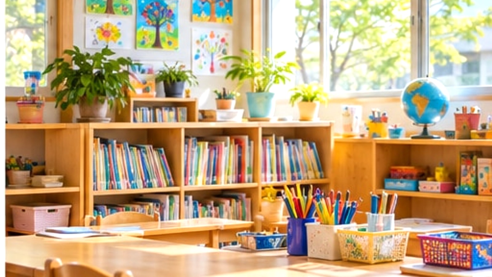 自然光の差す子どもの学びの部屋をイメージした写真