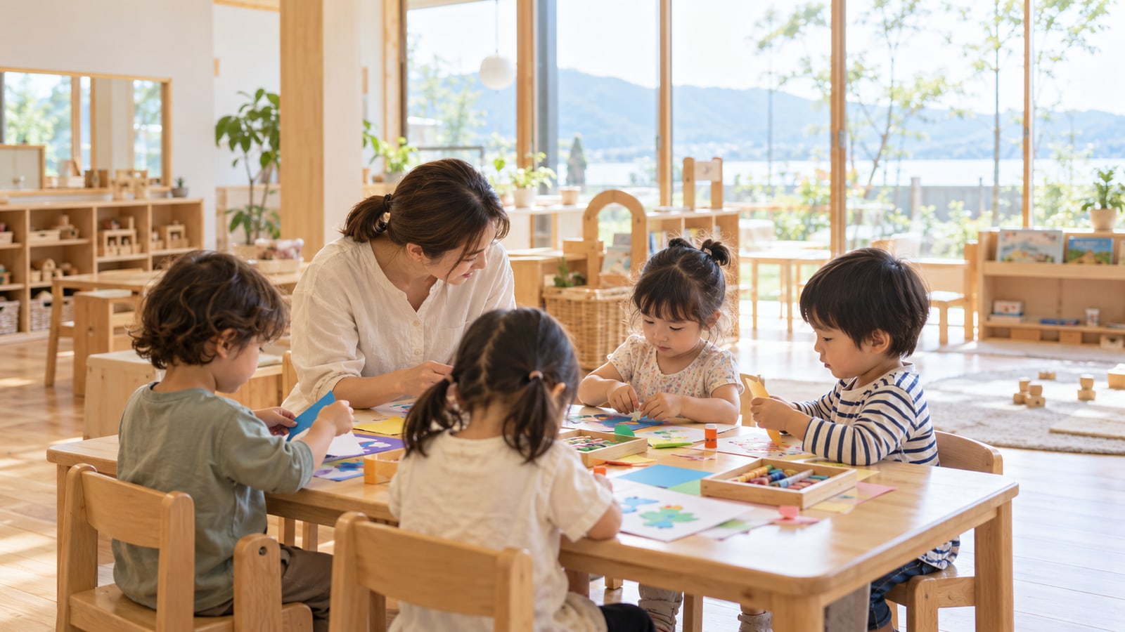 自然光の入る幼児向け学習室のイメージ