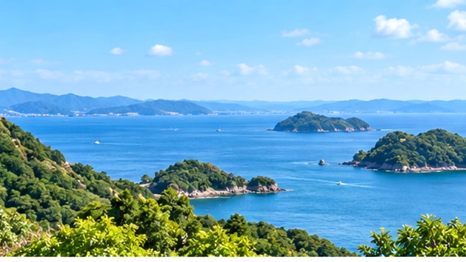 周南市沿岸の島々と海をイメージした明るい風景