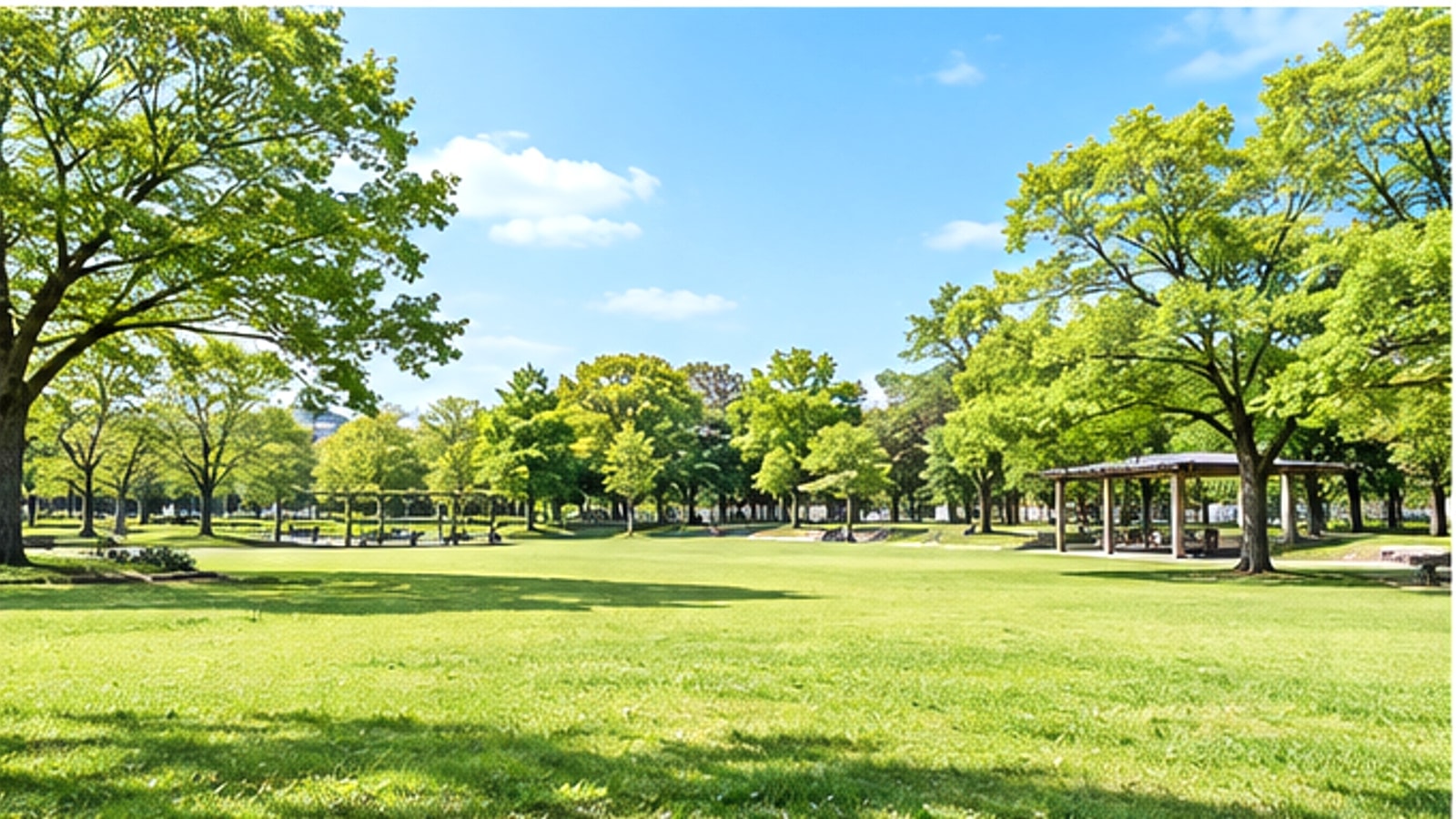 草加市の緑豊かな公園をイメージした風景