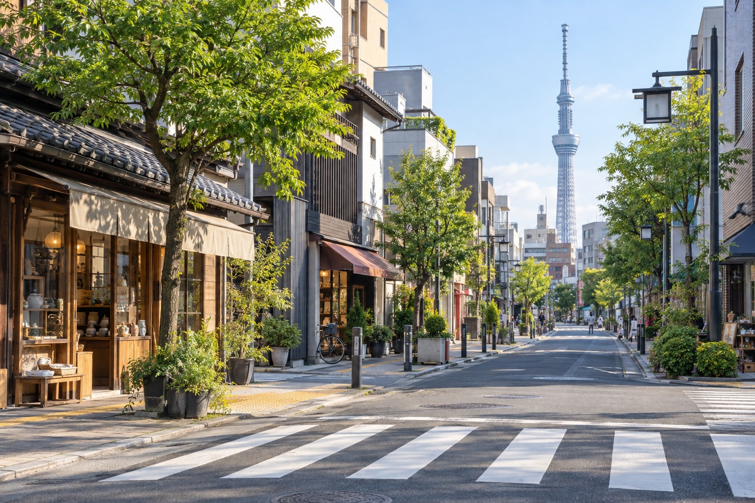 東京スカイツリーを望む墨田区の街並み
