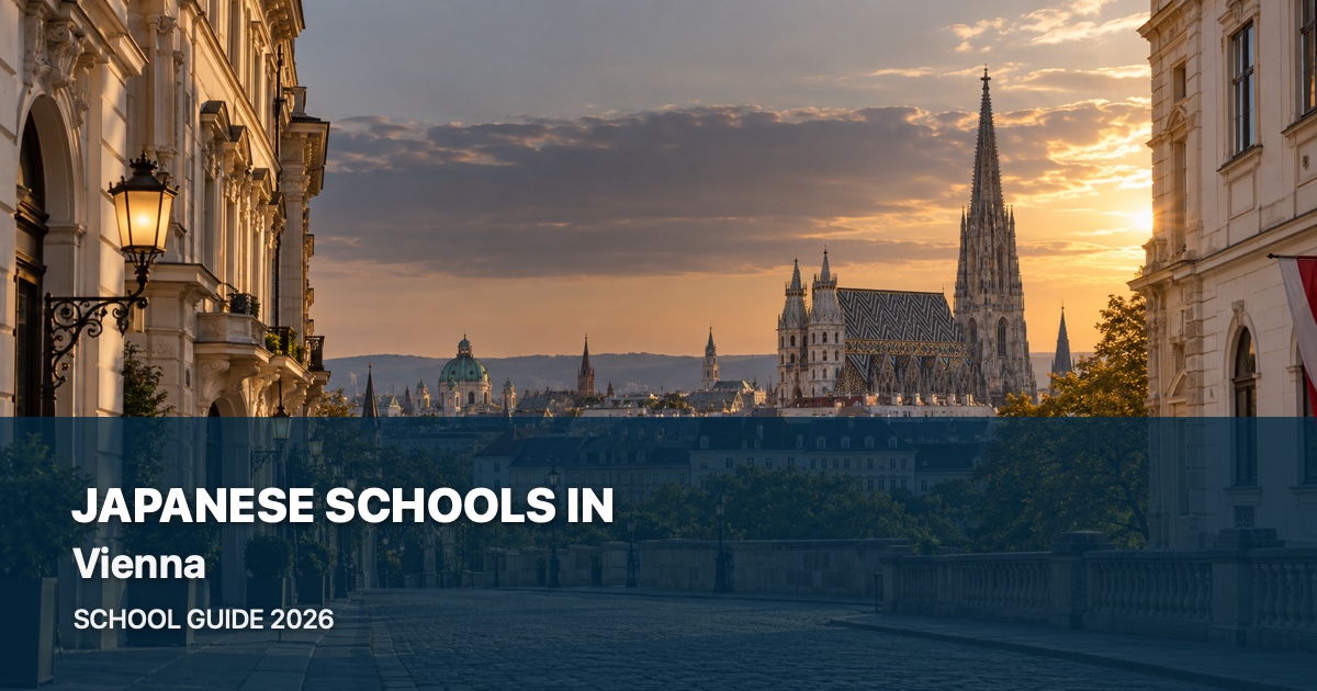 Japanese schools in Vienna, with a local landscape background and 2026 school guide title