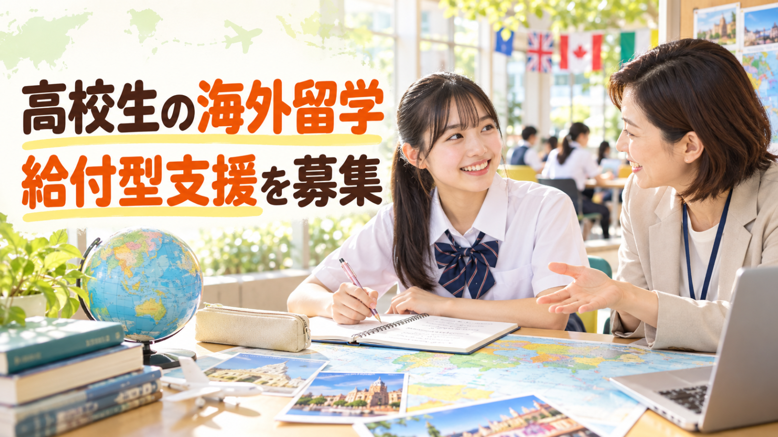 海外探究留学を計画する高校生と先生