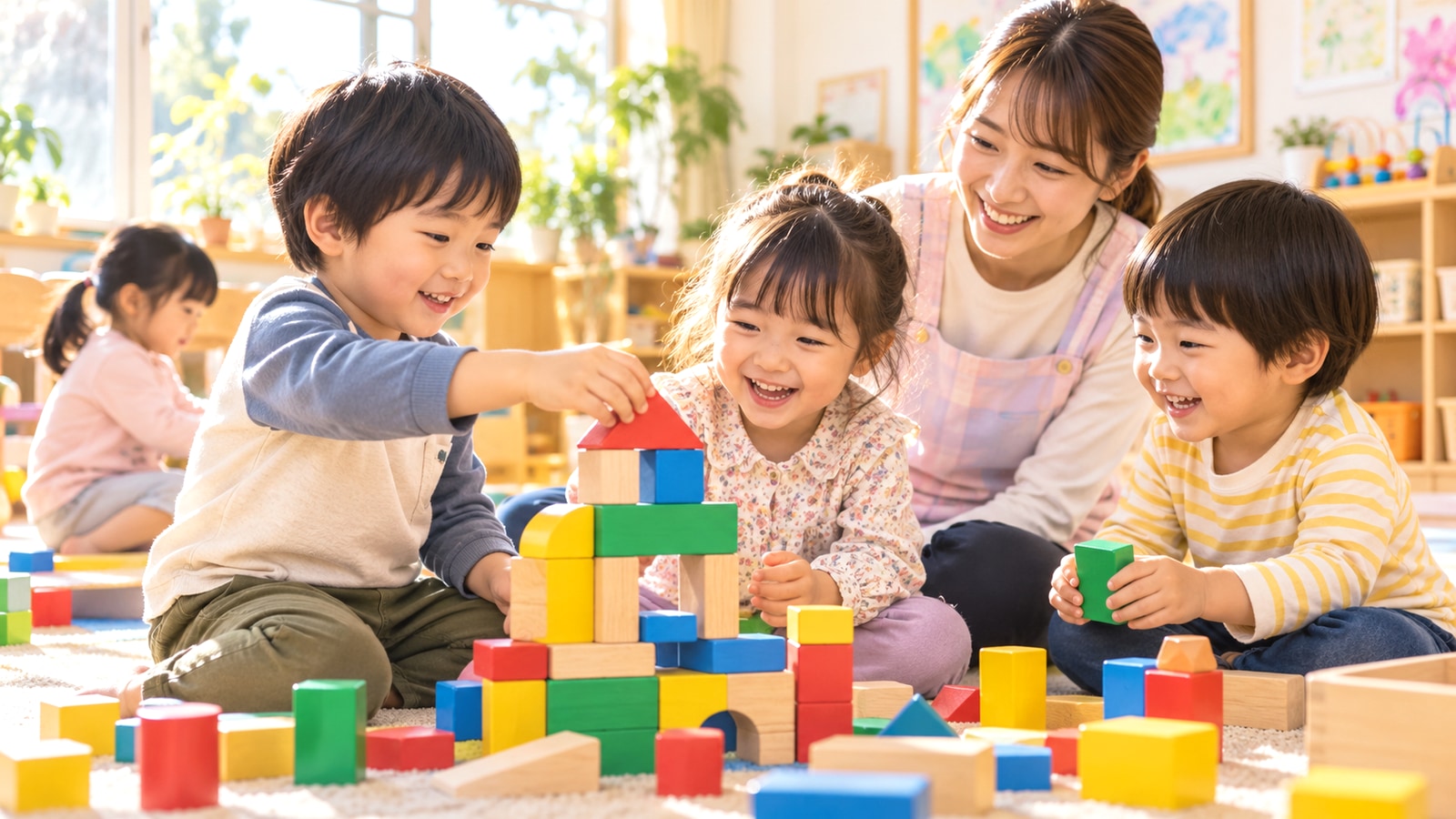 常滑市の保育施設をイメージした明るい幼児クラス