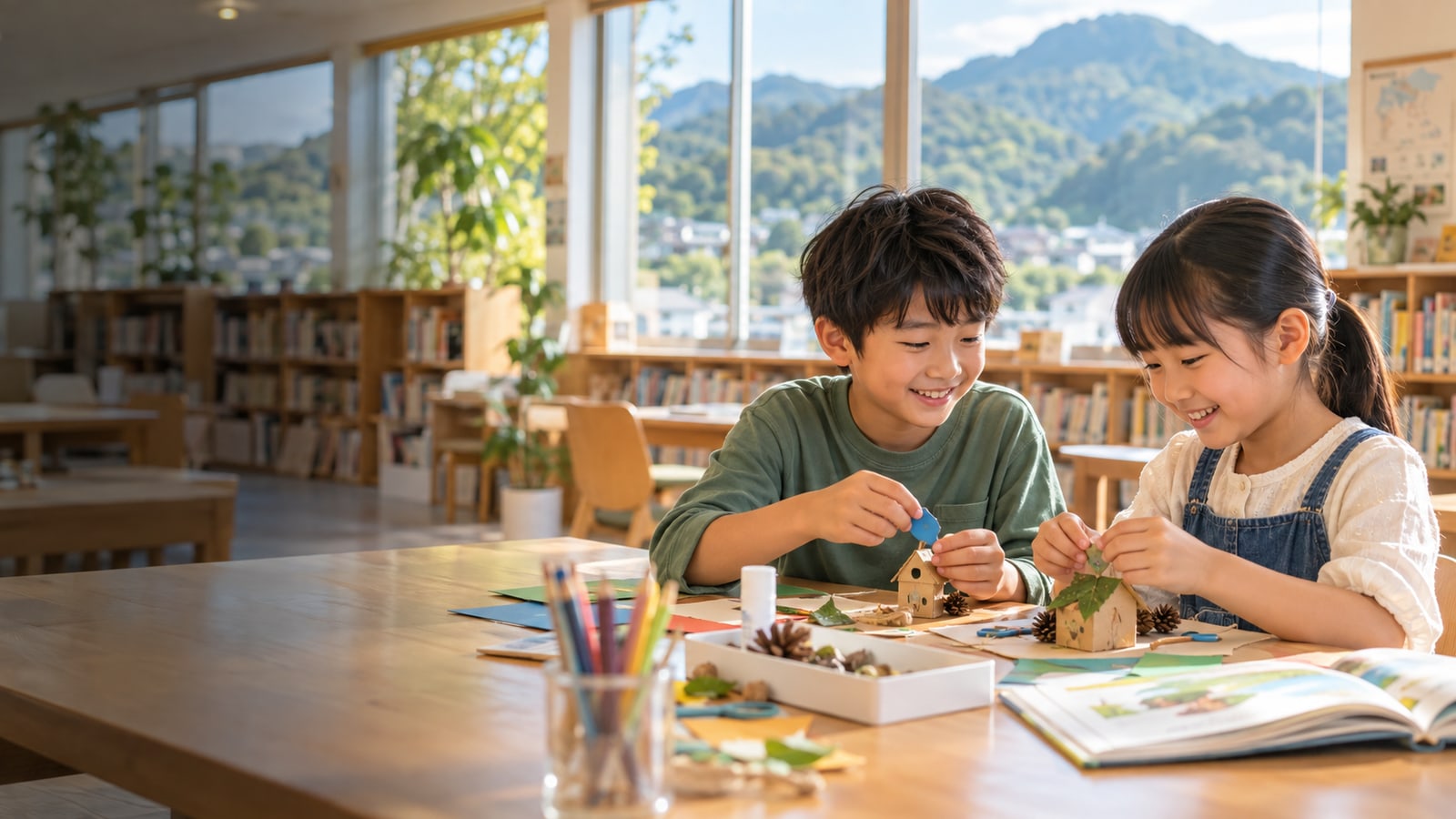 子どもたちが教材を使って学ぶAI生成イメージ。苫小牧市の実在プログラミング教室・受講者ではありません。
