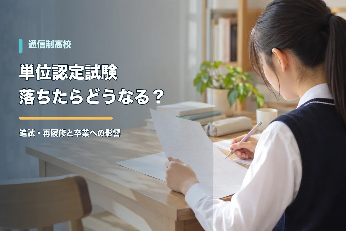 通信制高校の単位認定試験と追試・再履修を解説する記事のアイキャッチ