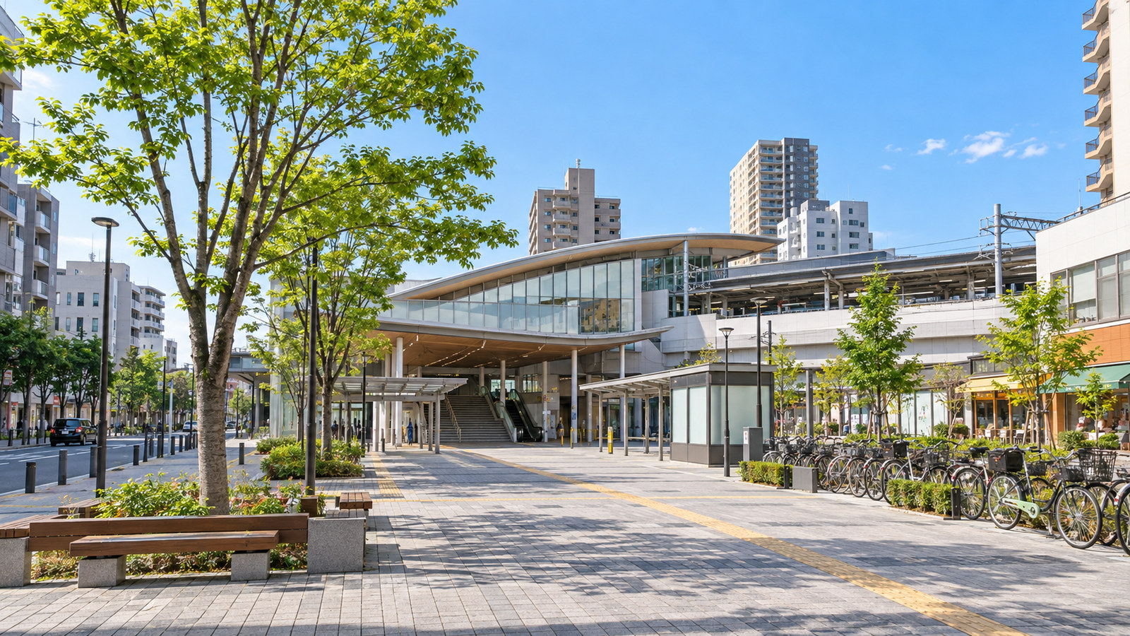 和光市駅周辺の明るい街並みをイメージした景色